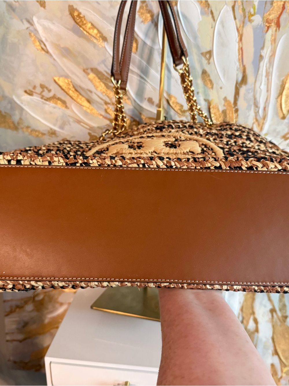 Tory Burch Raffia Ella Tote - Picture 4 of 9